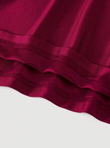 SHEIN MOD 1 pieza Vestido largo de tirantes de mujer con cintura fruncida y línea A de unicolor