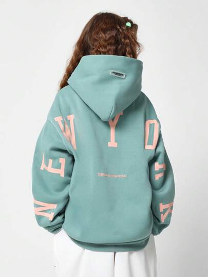  Sudadera con capucha oversize de diseñador SUMWON International, ropa deportiva informal, sudadera con capucha atlética para adolescentes, colección de otoño e invierno, ropa de ocio, moda juvenil para uso casual y vacaciones
