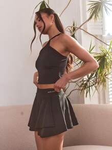 Musera Sport Áo thể thao nữ halter, Padel, quần vợt, bóng chày, phòng tập thể dục thể hình - màu đen - Xem 2