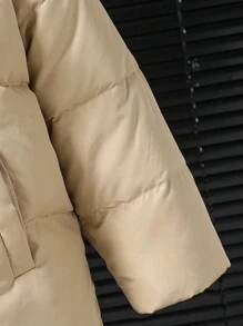 Áo khoác có mũ trùm đầu, trang trí khóa cài tiện dụng cho bé trai, ấm áp cho mùa đông - Màu Khaki - Xem 7