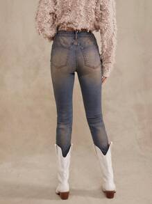 WESTFADE Premium Denim Cotton Tinted Stretch Skinny Jeans - Medium Wash - View 4