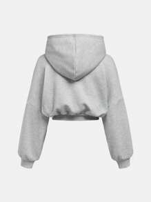 SHEIN Tween Girls' Fashion Casual Knitted Long Sleeve Hooded Sweatshirt Set