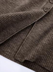 Nubod Plus Size Casual Daily Button Up Crew Neck Long Sleeve Cardigan, Autumn/Winter Fall Cloth For Women