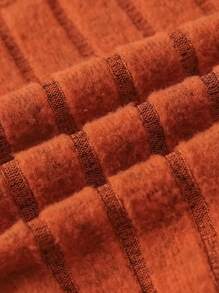 SHEIN 女嬰休閒厚針織羅紋上衣喇叭褲套裝 - 彩色 - 查看 6