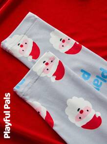 SHEIN 1pc Unisex Cute/Vintage/Funny/Cartoon Santa Claus All-Over Print Long Sleeve T-Shirt, Suitable For Young Boys And Girls, Christmas, Spring/Autumn/Winter - Multicolor - View 6