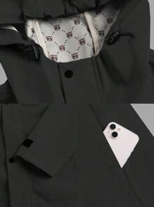 In My Nature 户外女式无氟防水雨衣，适合露营、徒步旅行和通勤 - 黑色 - 查看 5