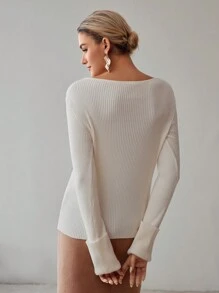 MOTF PREMIUM Jersey de ajuste ceñido con detalles de botones dorados de lana sólida