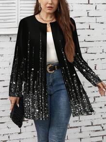 SHEIN LUNE Glitter Ombre Design Casual Regular Damesjas, Geschikt Voor Herfst/Winter