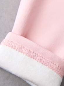 SHEIN 3-delige set met geruite babyjas voor meisjes, elastische taillebroek en witte gebreide basislaag, herfst/winter
