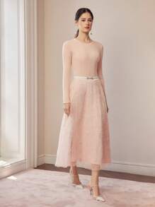 MOTF PREMIUM 100% PURE WOOL SOLID SLIM FIT RIBBED KNIT SWEATER, KNIT PULLOVER FALL WINTER - Dusty Pink - View 6