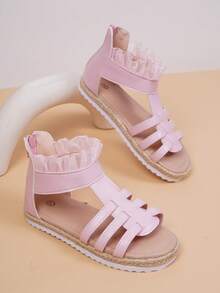 Cute Casual Hollow Out Flat Fashionable Rope Children Sandals For Girls - Pink - View 2