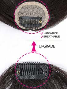 人類頭髮劉海有鬢角自然黑色顏色劉海夾接髮初學者友好真實至