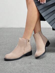 CUCCOO BIZCHIC Botas cortas versátiles de moda para mujeres - Albaricoque - Ver 3