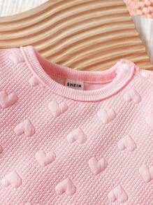 SHEIN Conjunto casual de 2 piezas de niña bebé con manga larga y pantalones, para otoño/invierno