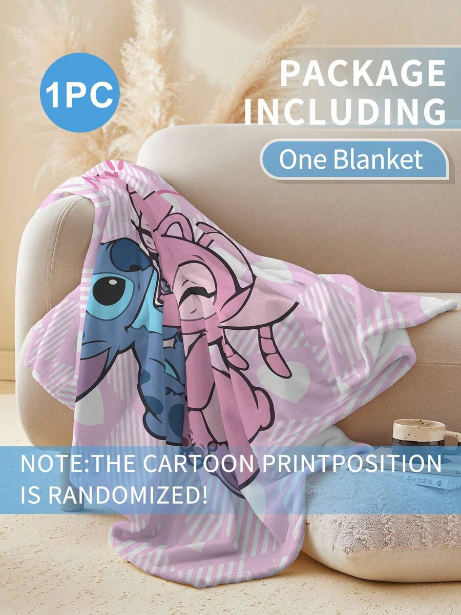 1pc Stitch Throw Blanket, Lilo And Stitch, Soft And Fuzzy, Fall Blanket
