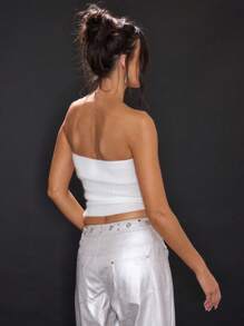 MUSERA Double Zip Bandeau Top Party - White - View 3