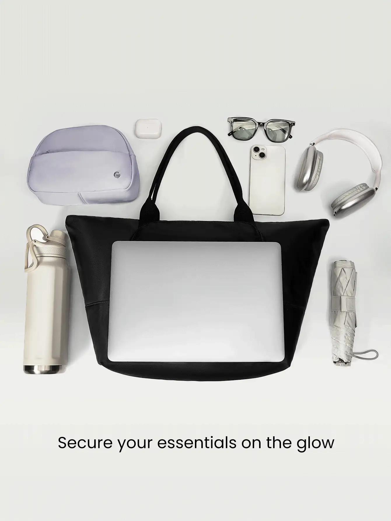 GLOWMODE 24 升一日游笔记本电脑保护套 可兼容拉杆箱 肩带 日常和商务手提包 - 黑色 - 查看 3