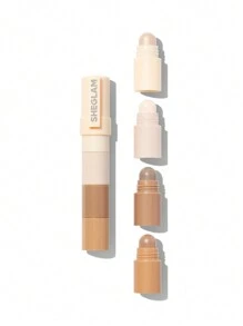 SHEGLAM Multi-Glam Face Pen-Light 4-Color Contour Stick Non-Greasy Long Lasting Natural Highlighter Dual-Use Multi-Use Sculpt Smoothes Fine Lines Creamy Contour Brand Beauty Makeup Face Paint Cosmetic For Women Girls Perfect For Fall Winter Ideal For Y2K Fancy Fashion Suitable For Birthday Christmas Present Party Ready Best Color