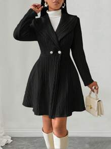 Celure Plus Size Textured Roll Neck Casual Jacket For Autumn