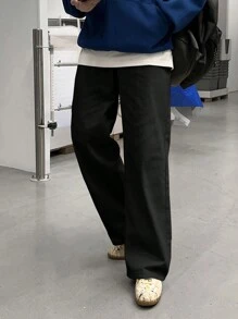 DAZY Men's Plain Straight Leg Relaxed Fit Jeans For Autumn - Black - View 5