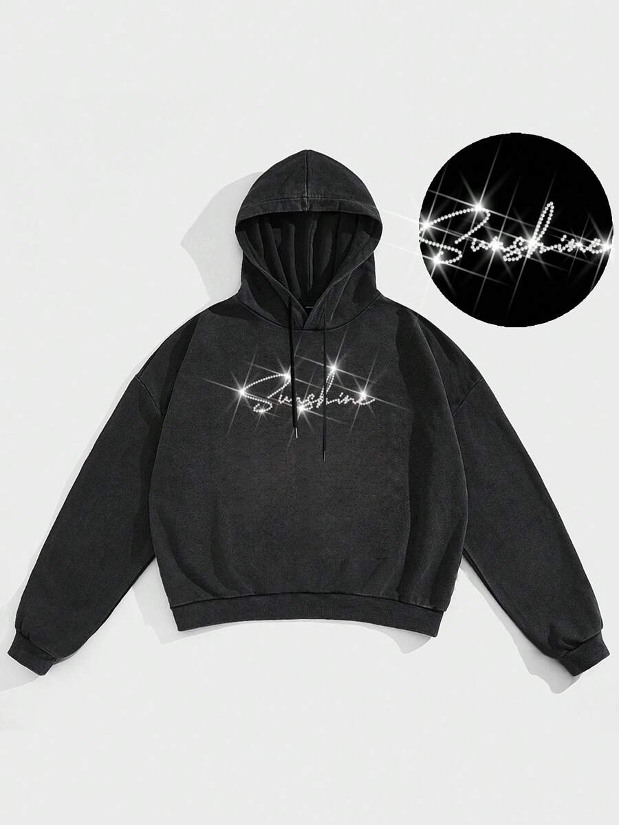 Manfinity VCAY 1件男士针织时尚日常年轻休闲宽松织带保暖加厚长袖连帽衫秋装万圣节衣服万圣节睡衣搭配ins风干净修身保暖加厚 - 黑色 - 查看 1