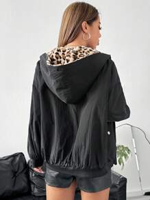 Muchica Black Woven Ladies Hooded  Jacket - Apricot - View 2