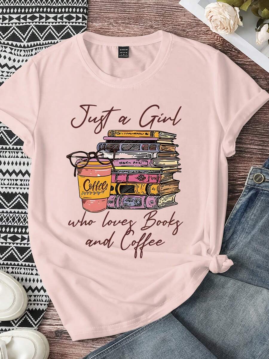 Duxyoz T-Shirt Manches Courtes Fille - Léger Confortable Imprimé Graphique - Col Rond École Quotidien