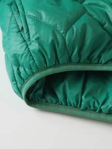 Baby Boys Cute Cartoon Print Lightweight Padded Hooded Quilted Windproof Winter Jacket - Green - Green - View 6