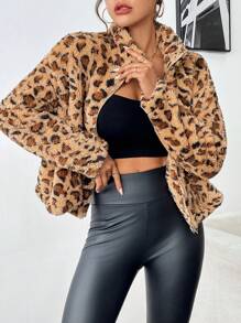 Chiquease Casual lichtgewicht jack met luipaardprint voor dames