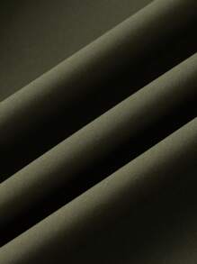 Manfinity Homme 男士前拉链字母印花简约休闲夹克，日常穿着 - 軍綠色 - 查看 4