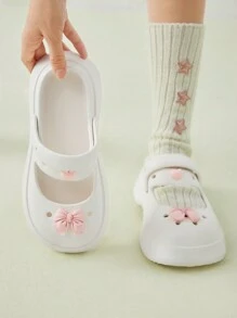 Cuccoo Giày sandal hở mũi hình bướm Mary Jane dễ thương cho nữ ngày lễ năm mới ngày lễ tình nhân - trắng - Xem 1