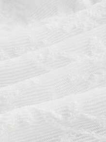 SHEIN MOD Đầm bodycon đuôi cá dài tay họa tiết hoa 3D Jacquard lãng mạn cổ điển dành cho nữ - trắng - Xem 4