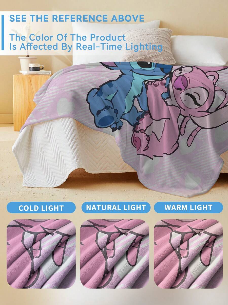 1pc Stitch Throw Blanket, Lilo And Stitch, Soft And Fuzzy, Fall Blanket
