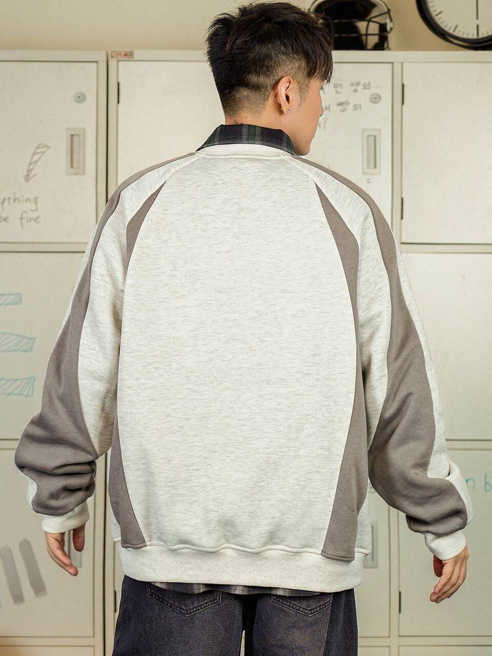 Men's Letter Print Pullover Sweatshirt, Autumn