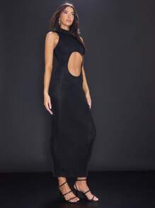 MUSERA CLUB DRESS Mock Neck Cut Out Long Dress Sexy Spring Summer Going Out