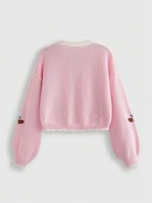 Fairycore Women Solid Color Button Front Embroidery Long Sleeve Simple Casual Blouse - Multicolor - View 2