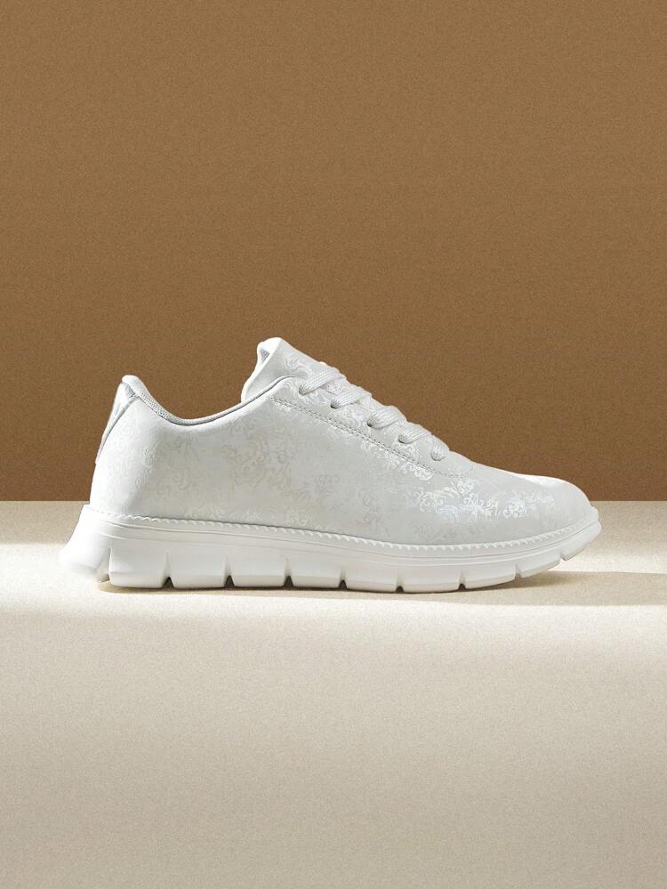 CUCCOO EASI Zapatillas casuales livianas, suaves, sencillas, transpirables y refrescantes con diseño floral plateado, adecuadas para actividades al aire libre, vacaciones y uso diario