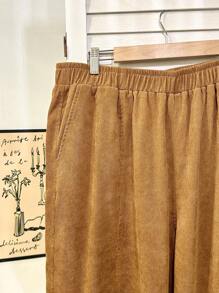 Flirla 秋季大码纯色锥形裤