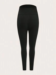 SHEIN Set de 2 leggings ajustados de maternidad de color sólido y estampado floral ditsy - Multicolor - Ver 6