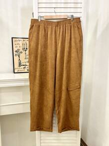 Flirla 秋季大码纯色锥形裤