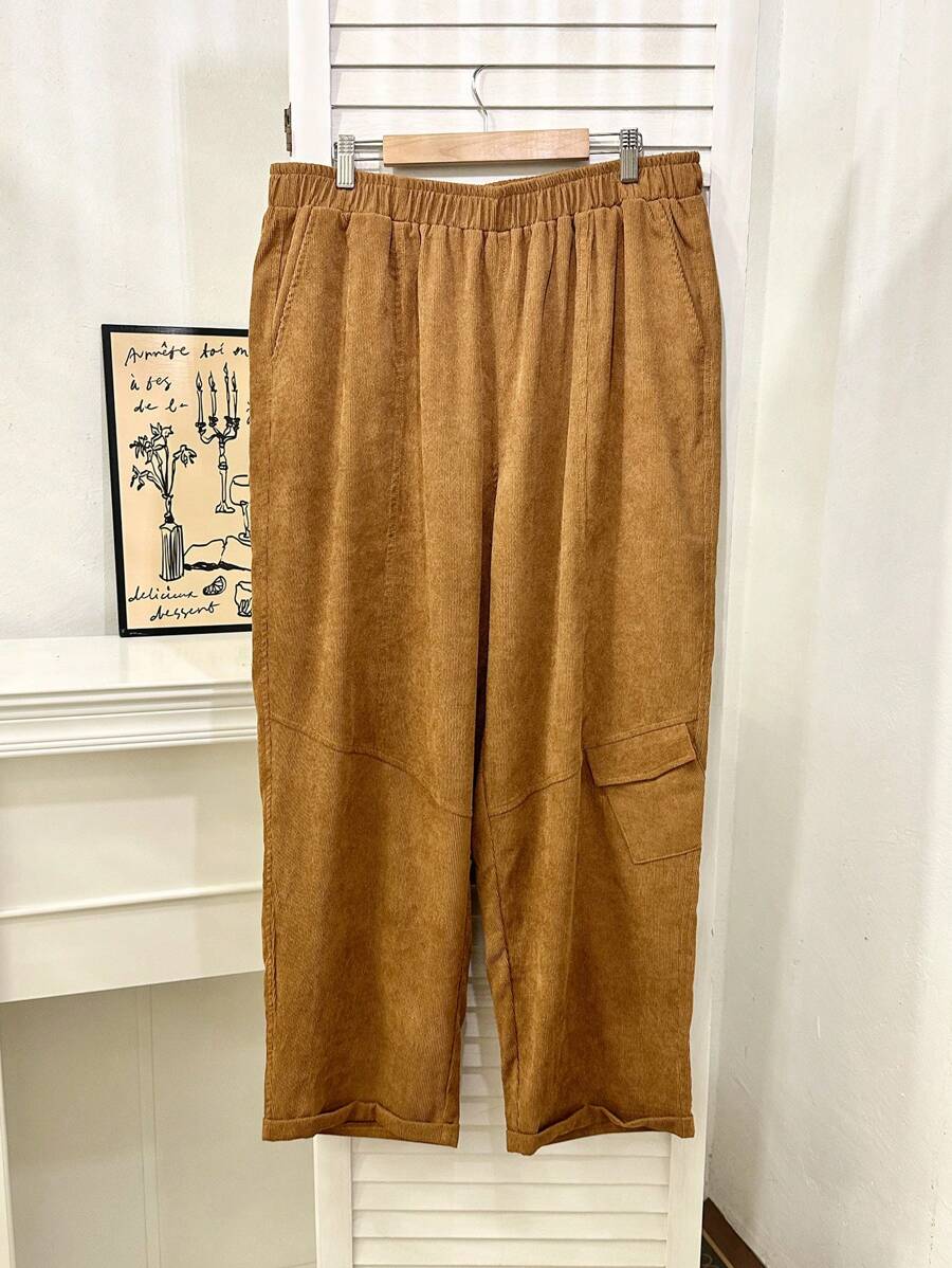 Flirla 秋季大码纯色锥形裤