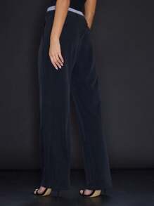 MUSERA Quần tây ống đứng cạp đôi, thích hợp cho tiệc tùng, phong cách quý tộc cổ điển, mùa hè. - màu đen - Xem 4