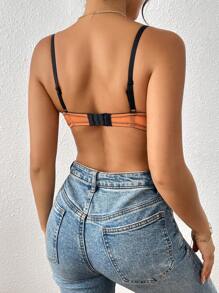 1pc Underwire Padded Plus Size Bra For Women - Orange - View 2