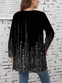 SHEIN LUNE Glitter Ombre Design Casual Regular Damesjas, Geschikt Voor Herfst/Winter