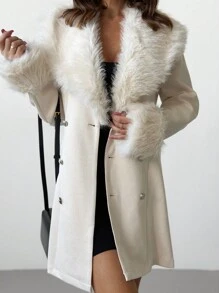 Firerie 新款秋冬优雅高端杏色羊毛 A 字形腰带夹克 - 杏色 - 查看 7