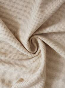 RueChic Cotton Drop Shoulder Belted Coat & Pants - Apricot - View 4