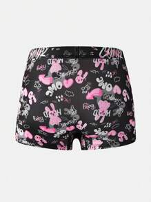 NotGurli Men'S Letter & Cartoon Rabbit Print Boxer Shorts