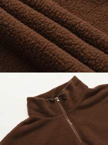 Women's 3PCS Thermal Lined Sports Set, Thermal Tight Vest And Pants For Running, Gym, Fitness & Outdoor Workouts, Autumn/Winter - Coffee Brown - View 2
