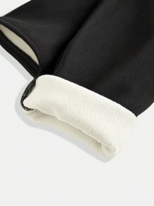 SHEIN Girlism Teen Girls Black High Waist Warm Thickened Thermal Lined Leggings For Winter - Black - View 4