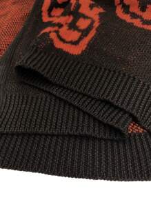 Halloween Plus Size Women's Casual Pumpkin Print Long Sleeve Loose Cardigan, Autumn/Winter Fall Cloth For Women - Black - View 7